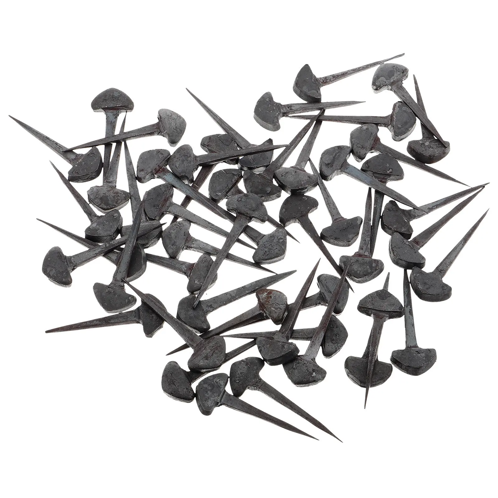 

50 шт. прочных кованых подковных гвоздей, компактные копытные гвозди, портативный инструмент для ухода за копытами, оборудование для тренировки лошадей