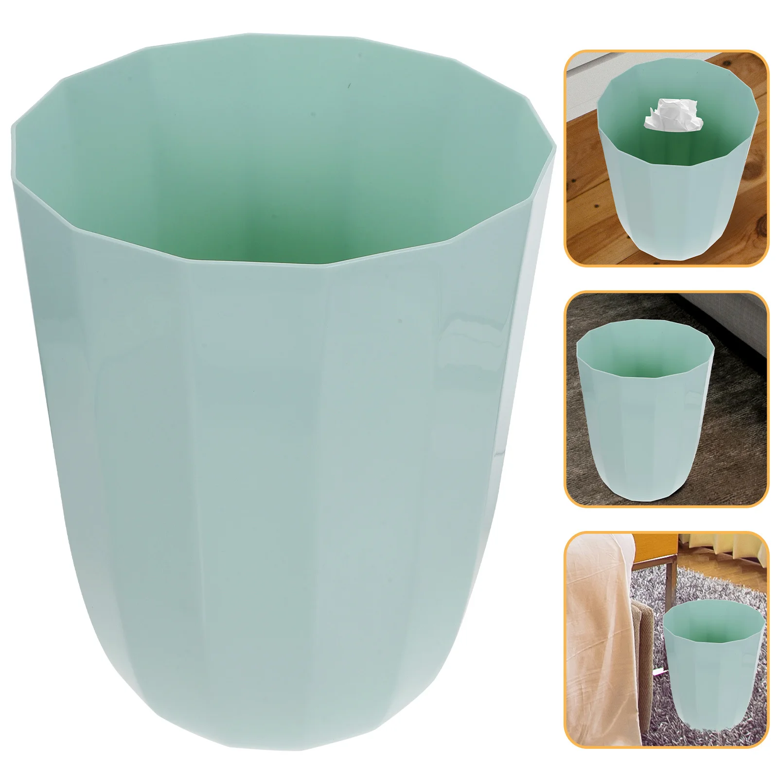 

1Pcs Household Trash Can Plastic Open Rubbish Bucket for Kitchen Bathroom Office Bedroom Easy to Clean