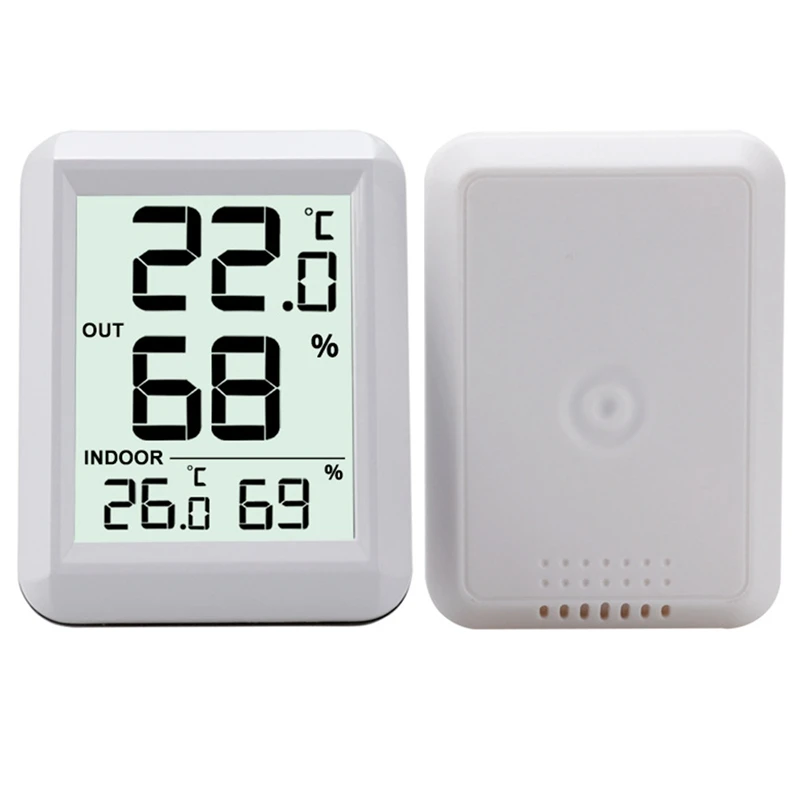 Imagem -06 - Termômetro Lcd Digital sem Fio para Quarto do Bebê Temperatura e Umidade Sensor Estação Meteorológica Interior e Exterior