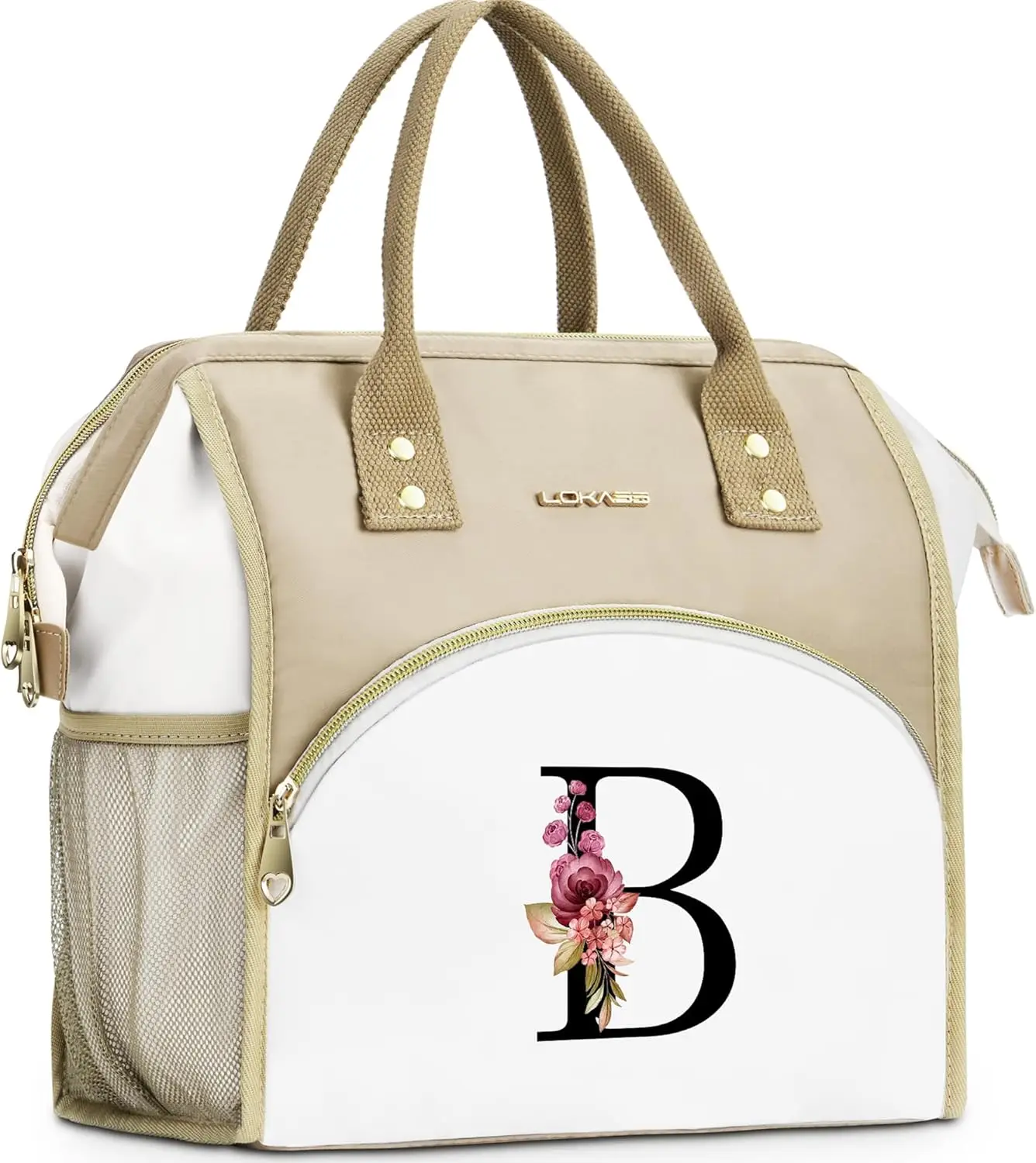 

Initial Lunch Bag Women, Cooler Insulated Lunch Box for Girl, Large Adult Leakproof Lunch Box for Picnic Work, Personali