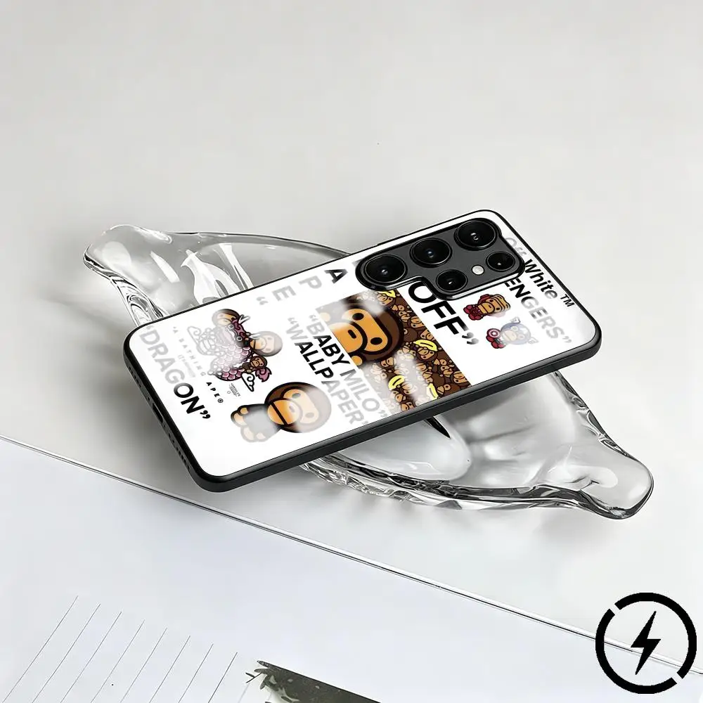 Brand b-bape Phone Case For Samsung S26 S25 S24 S23 S22 S21 S20 Plus Ultra Note20 Glass Magnetic Case view 2