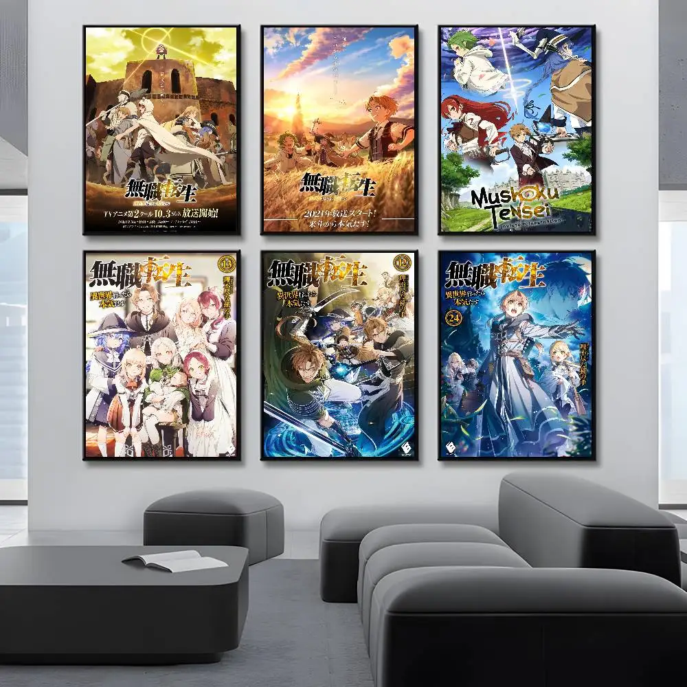 Anime M-Mushoku Tensei Jobless Reincarnation Poster Waterproof Movie Posters High Quality Wall Art Print For Room Decor Gift