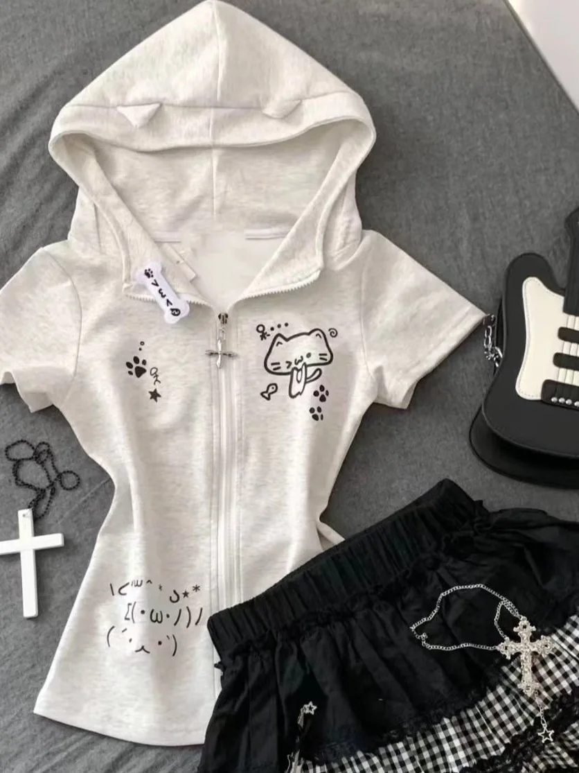 

Милая женская футболка с капюшоном и принтом собаки, летняя, мягкая, для студенток, стандартный крой, для повседневной носки, в корейском стиле