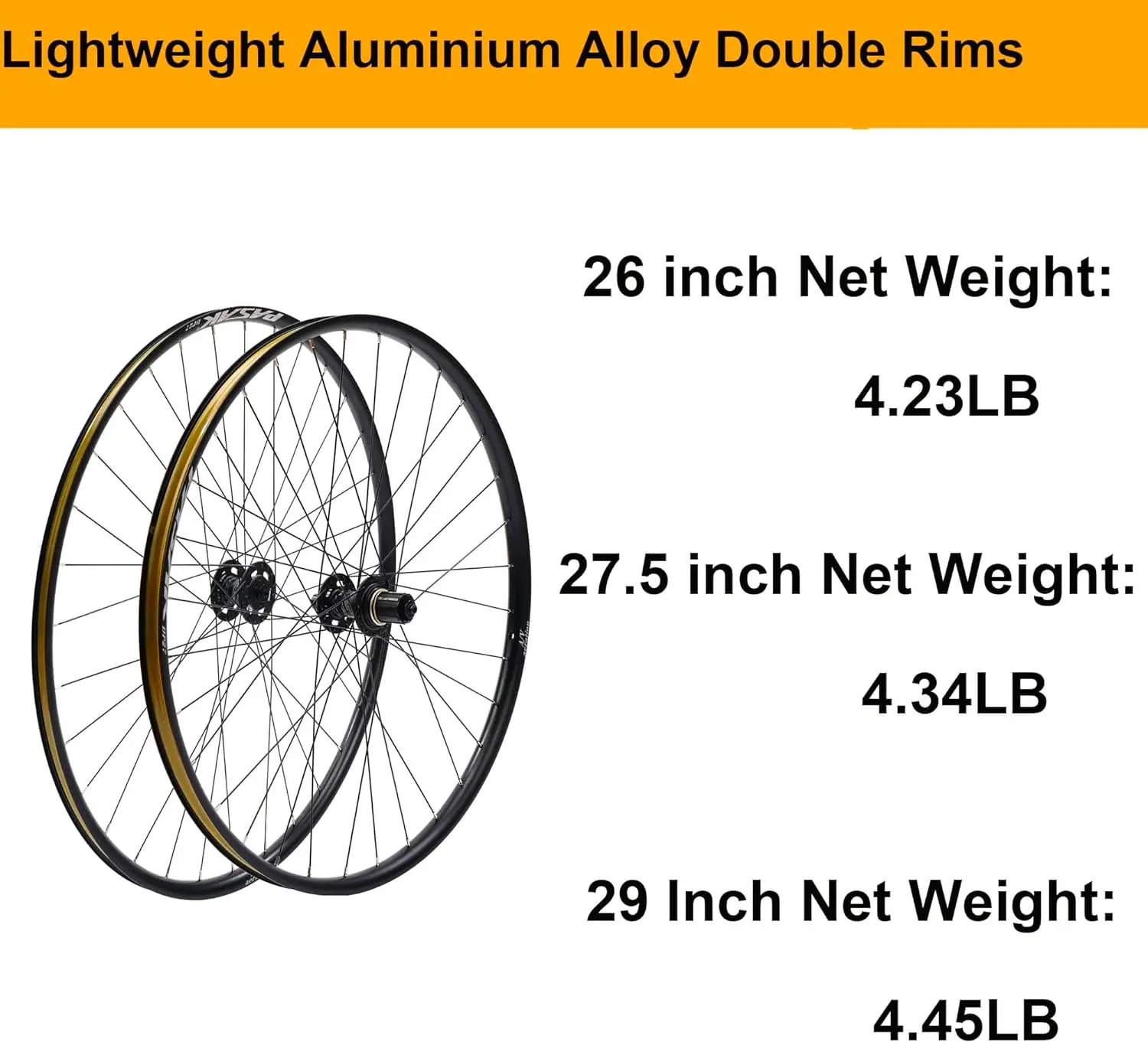 ZUKKA Bike Wheelset 26/27.5 /29 Inch 32H 700C MTB Front and Rear Bicycle Wheels Aluminum Alloy Mountain Bike