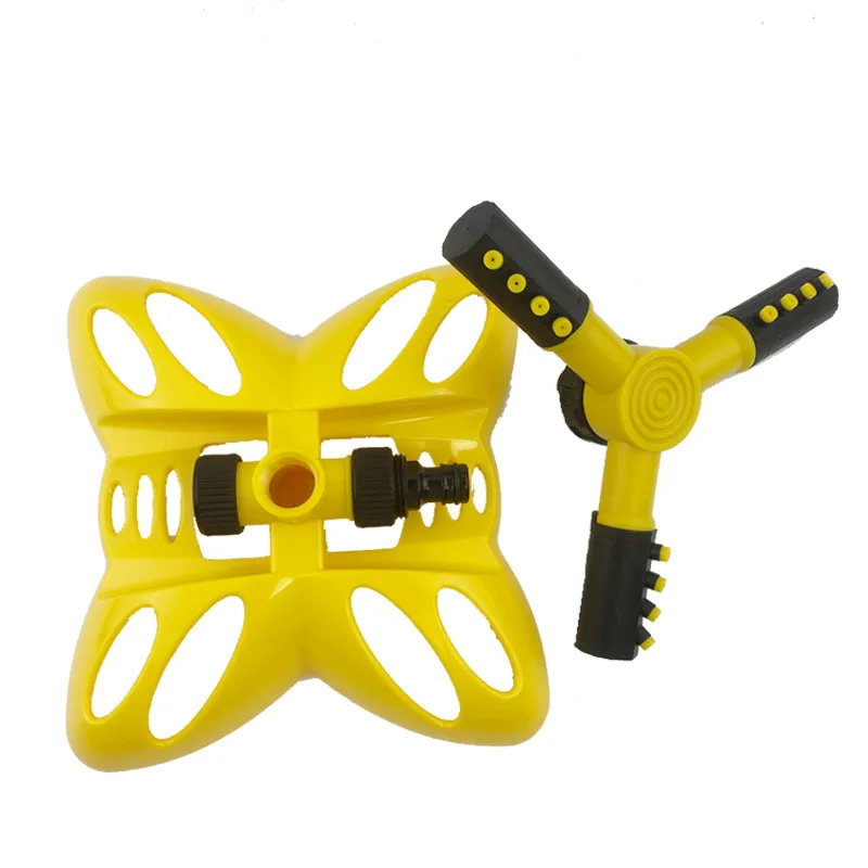 New Yellow Butterfly‑Style 360° Auto‑Rotating Nozzle Sprinkler for Concrete Curing Lawn Greening Irrigation Use