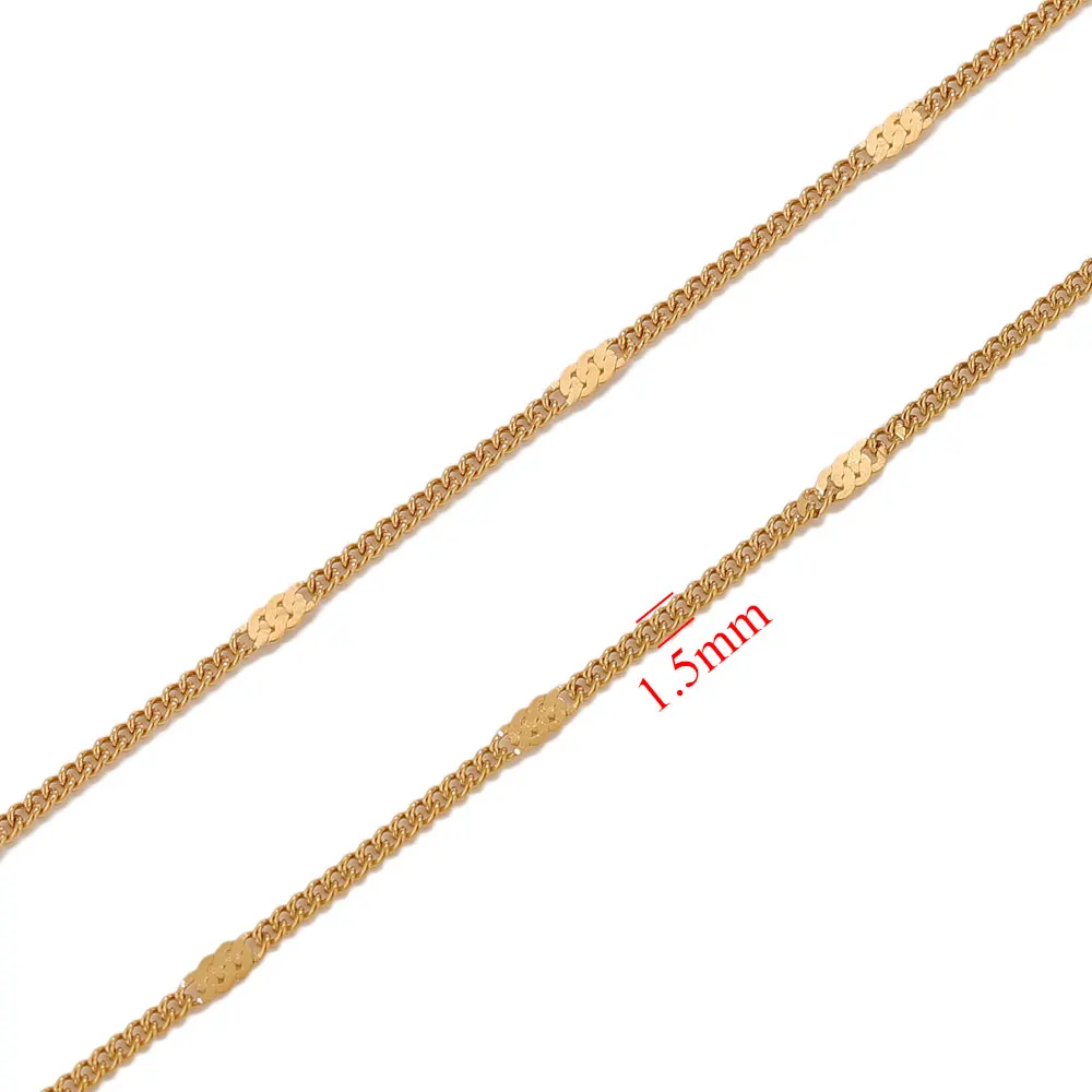 2 Meter Edelstahl-Gliederketten, PVD 18K vergoldet, für DIY Armband, Halskette, Schmuckherstellung, Zubehör. – Detail 5
