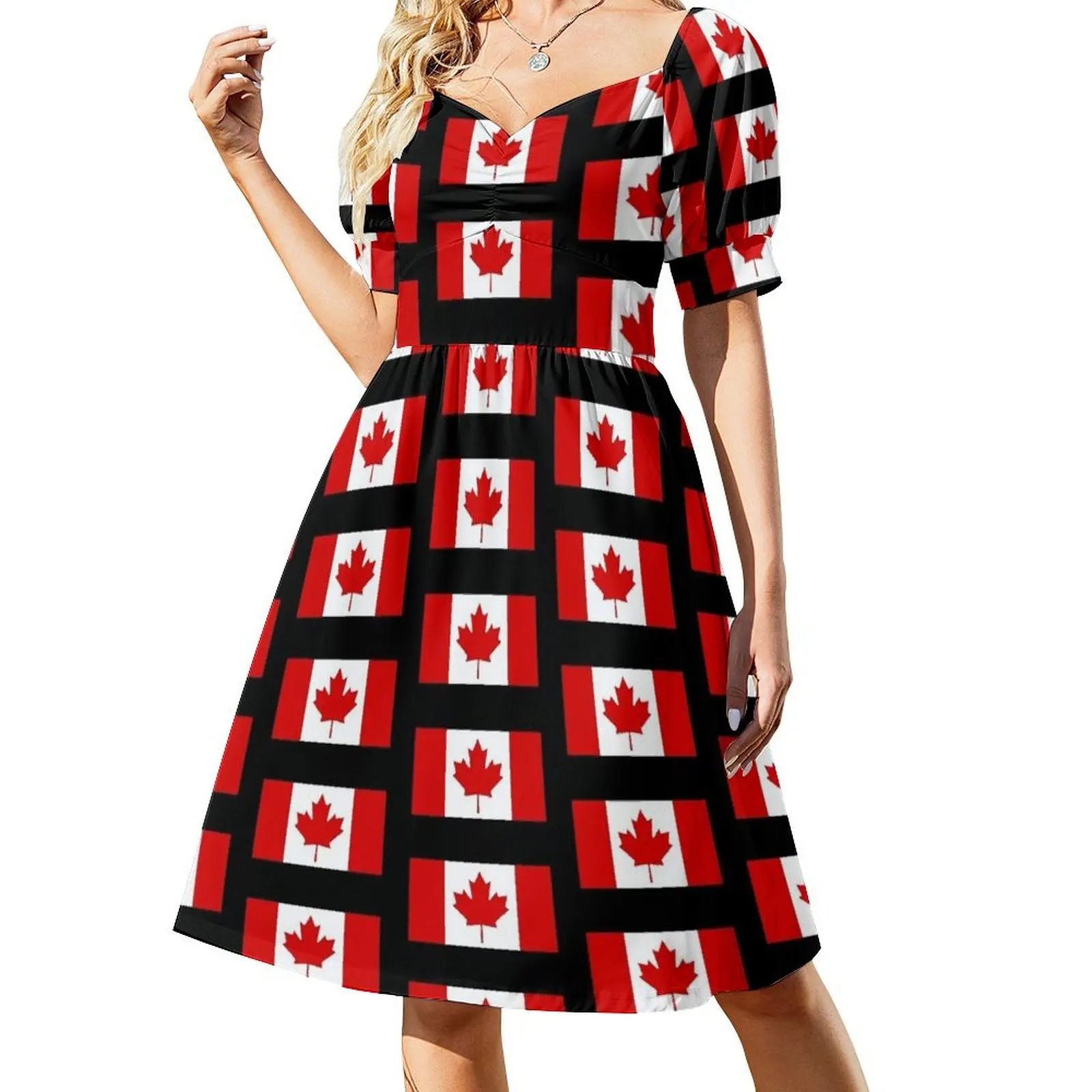 

Canada Flag Short Sleeved Dress women's summer clothing 2025 dress dresses Bride dresses Womens dresses Dress