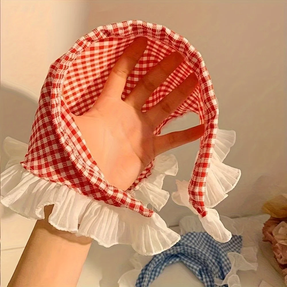 1 Stück Vintage-Stirnband mit Spitze, Damen-Dreiecks-Haarband, schicker Haarschmuck für Seaside Vibes, süßes und süßes Stirnband – Detail 4
