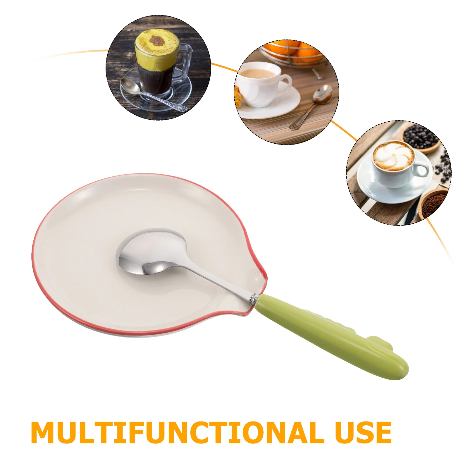 Modern Ceramic Coffee Spoon Holder Rests for Tea Stirrers Compact Kitchen Utensil Storage Support Daily Use White