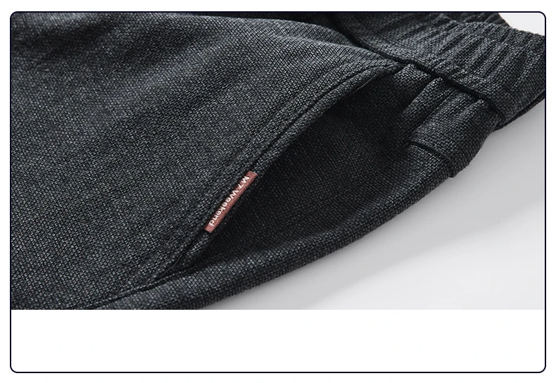 Herbst-Winter-Herren-Freizeithose, Business-Slim-Fit, gerade geschnitten, mit elastischem Bund, Arbeitshose, Cargo-Hose, einfarbig, koreanischer Stil, Stretch-Hose für Herren – Detail 16