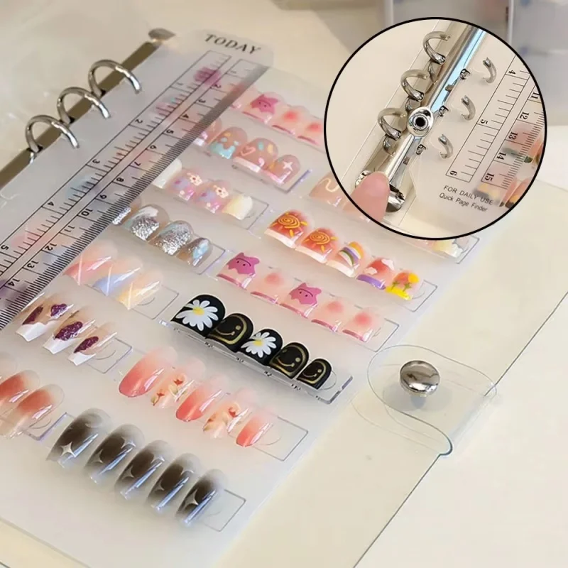 Nagelkunst-Aufbewahrungs- und Präsentationsalbum: DIY-Editor, einfaches Nagelkunst-Aufbewahrungswerkzeug, staubdicht, große Kapazität, Nagelkunst-Organizer – Detail 5