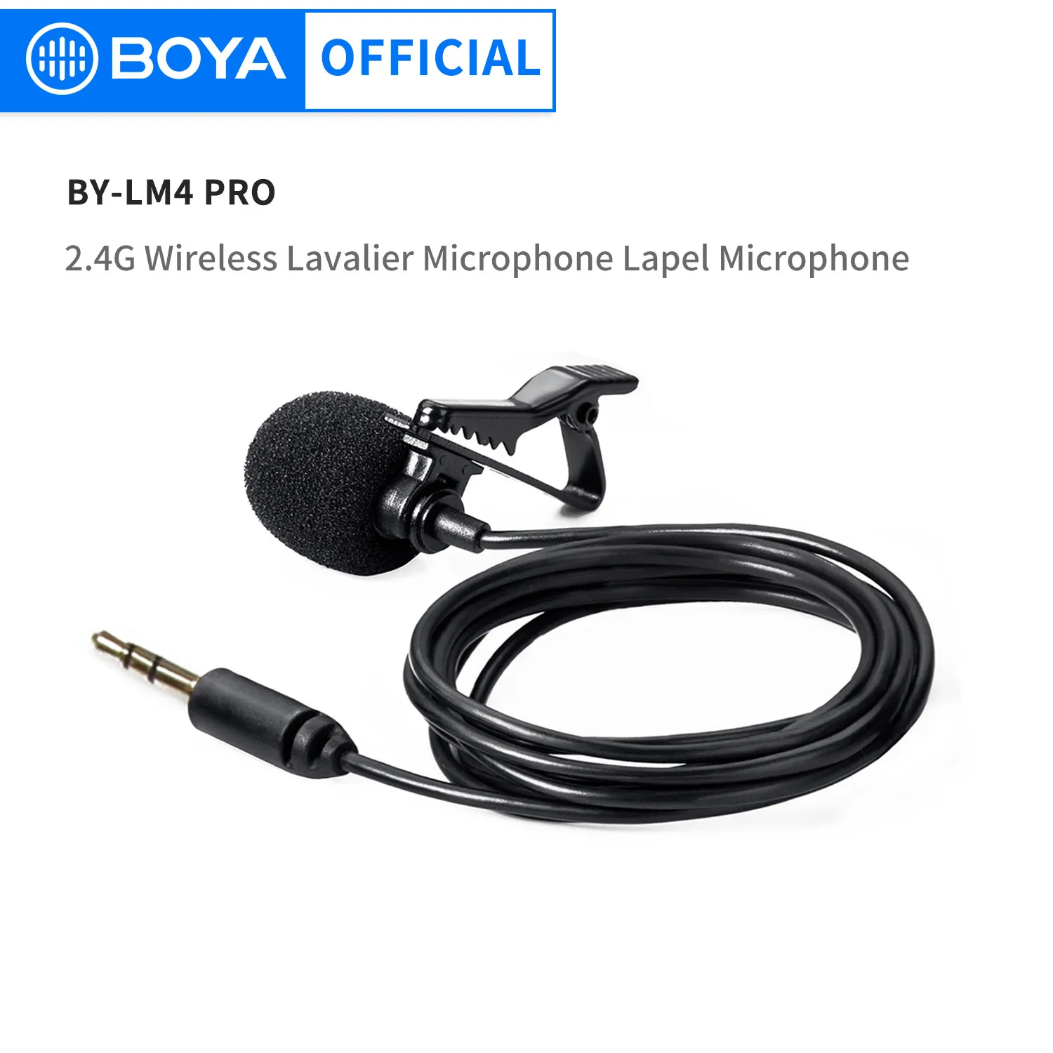 

BOYA BY-LM4 PRO Wireless Lavalier Microphone for BY-WM4 PRO/WM8 PRO WM6S DSLR Camera Smartphone Vlog Record Live Stream