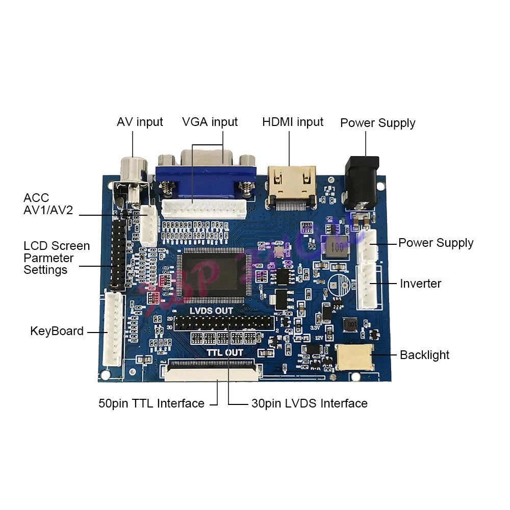 

Universal HDMI VGA 2AV 50PIN TTL LVDS Controller Board Module Monitor Kit for Raspberry PI LCD AT070TN92 tn90 94 Panel freeship