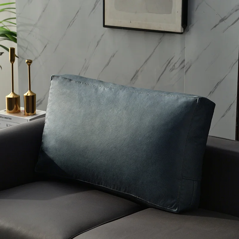 

Nordic Faux Leather Rectangular Sofa Cushion Cover Fashion Home Pillowcase Solid Color Tech Fabric Lumbar Protective Cover