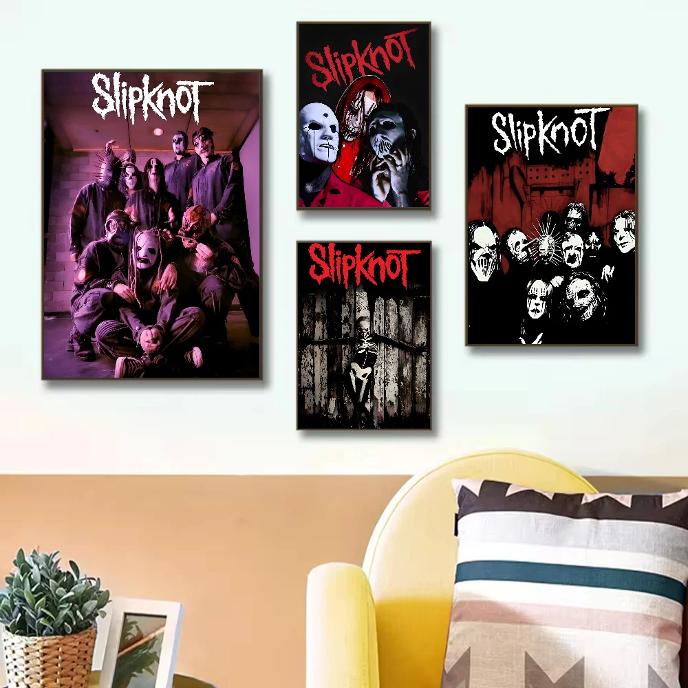 Rock S-Slipknot Band Poster HD art sticky wall waterproof home living room bedroom bar aesthetic decoration