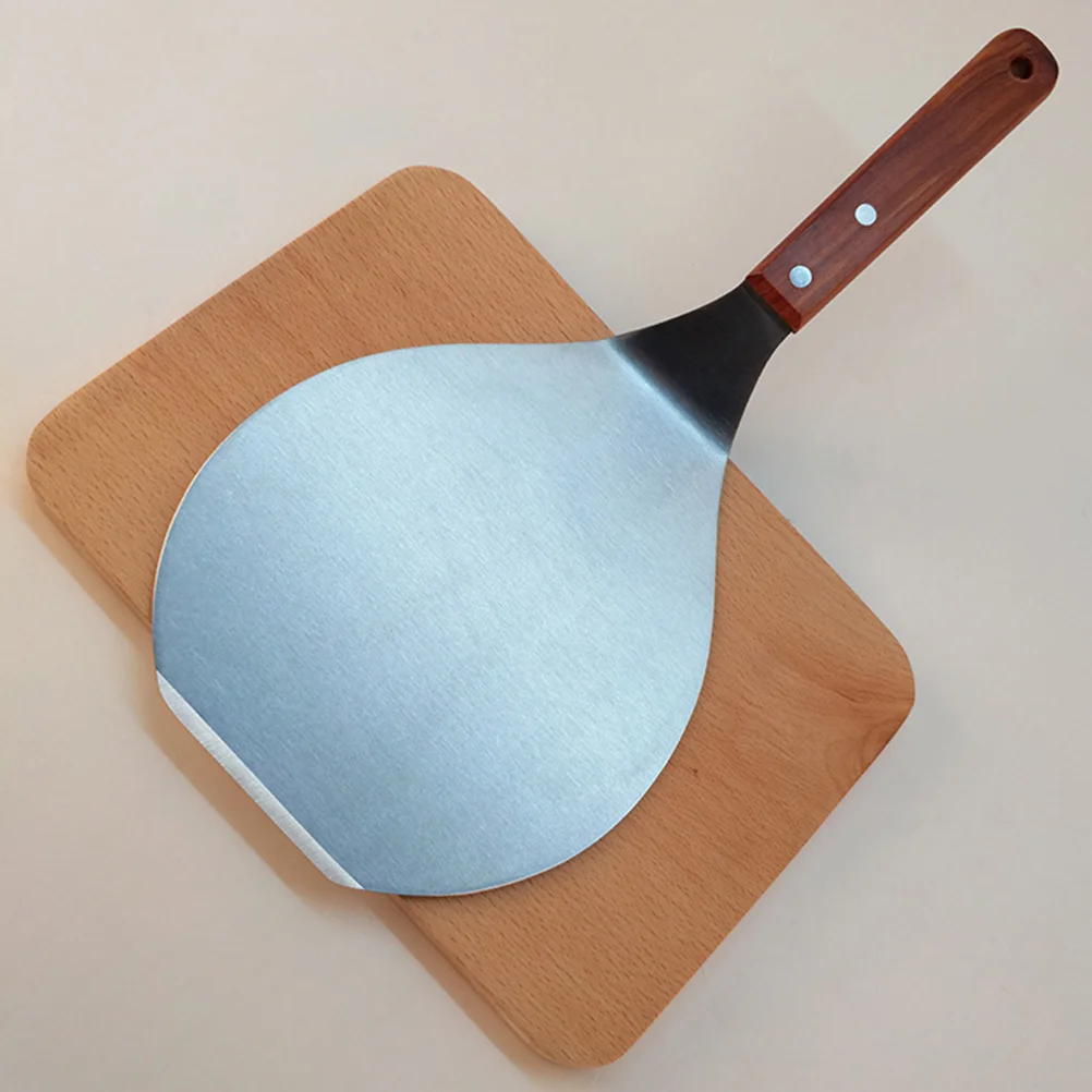 

Round Pizza 33x165cm Stainless Steel Cake Transfer Pie Server Spatula Wood Handle Easy Storage Kitchen Tool