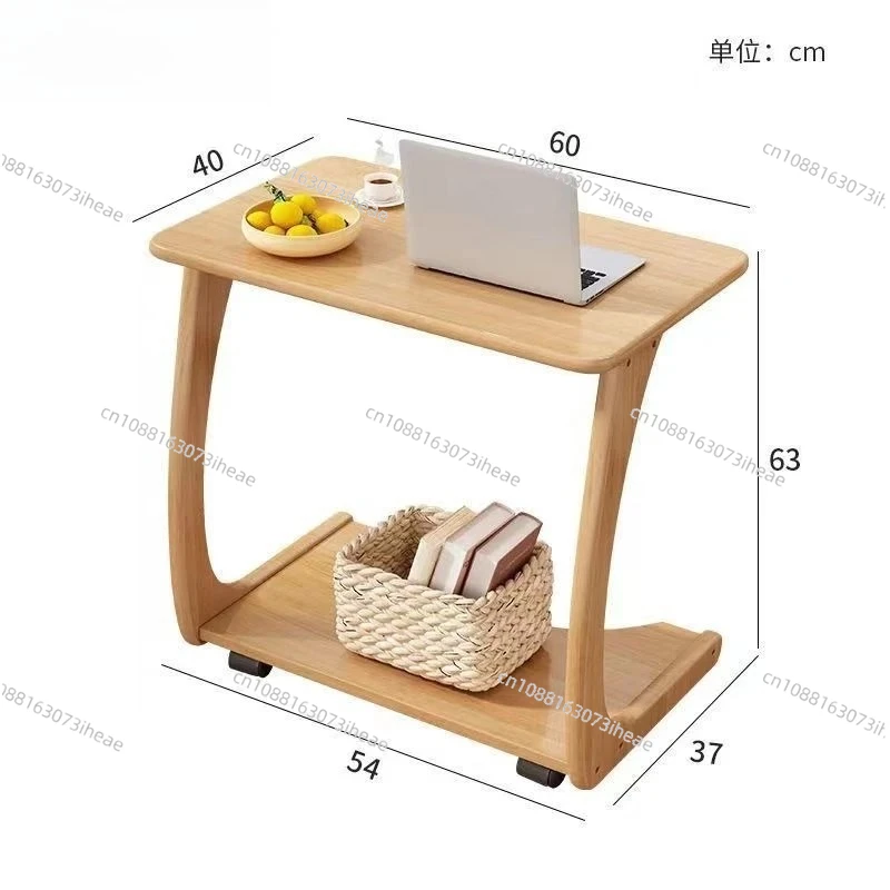 Solid Wood Coffee Tables Movable Wooden Square Table Living Room Side Table Room Modern Bedside Rotation Living Room Furniture
