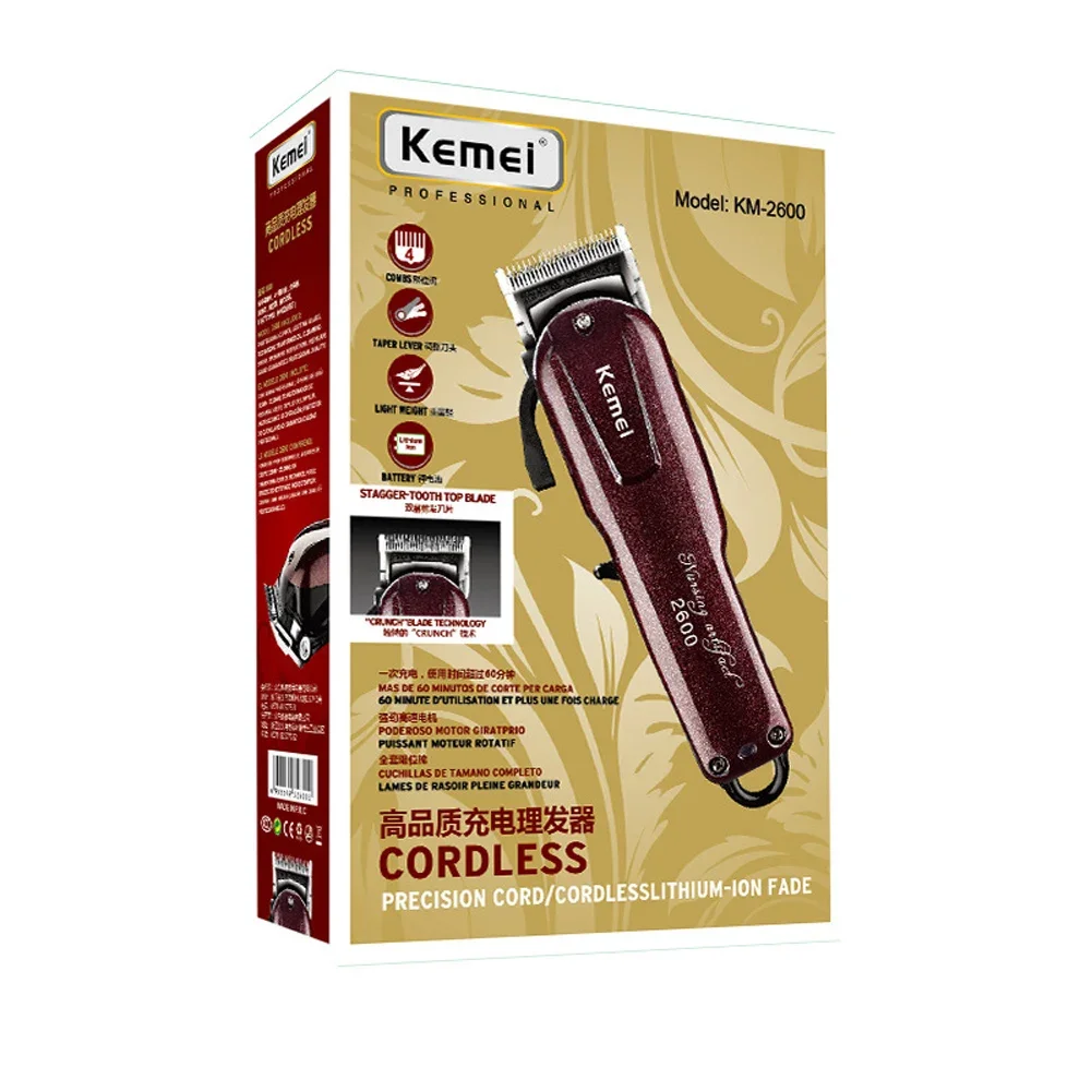 Kemei KM-2600 Carbon Stahl Kopf Elektrische Rasierer professionelle haar clipper Trimmer Leistungsstarke Haar Rasieren Maschine Haar Schneiden Werkzeug