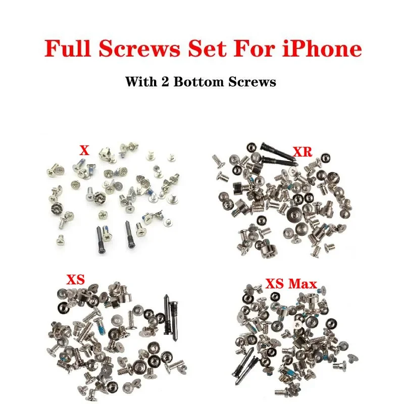 

Full screws set replacment for iPhone 5 5S 6 6s 7 8 plus X XR XS Max with bottom pentalbe screw