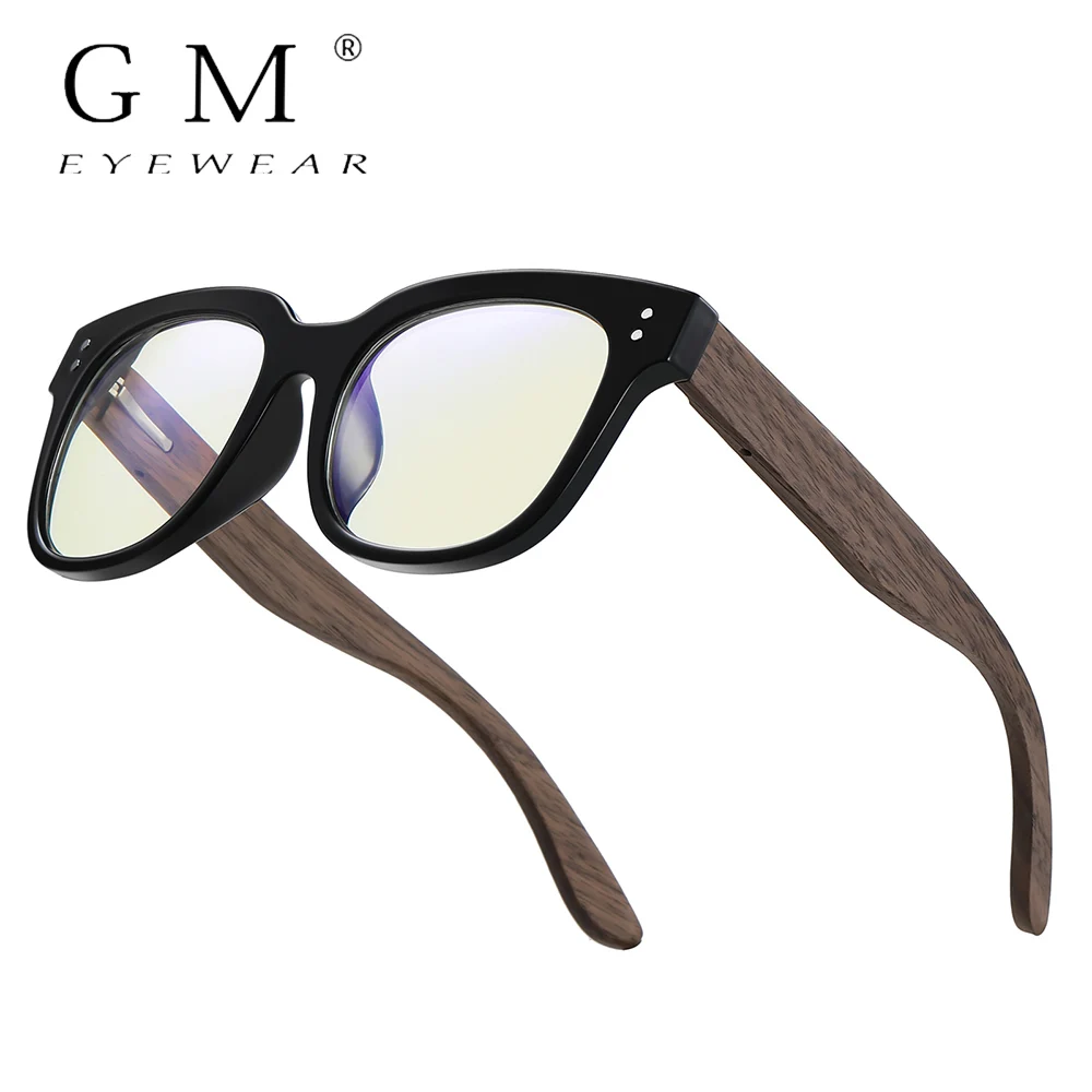 

Очки для чтения GM Bamboo, деревянные, для игр, мужские, винтажные, с защитой от синего света, модные, с эффектом изменения цвета, в картонной коробке