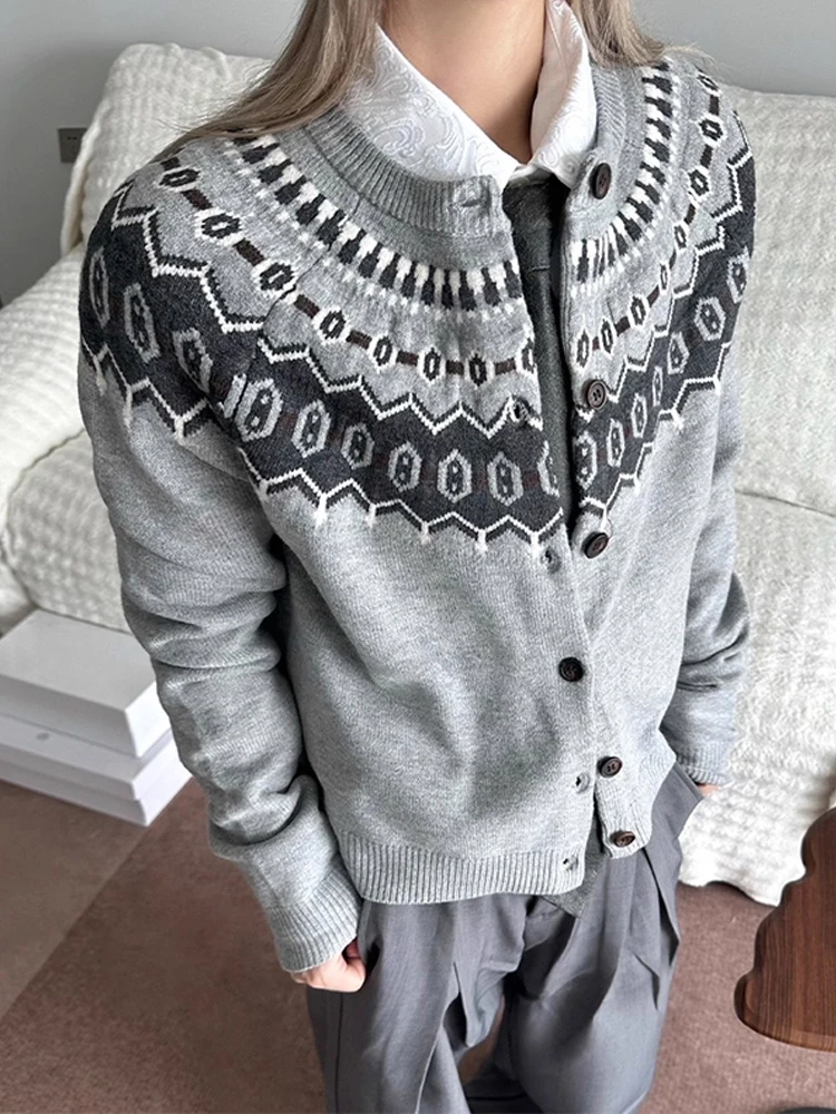 

Американский вязаный кардиган Fair Isle для мужчин, осенне-зимний, в стиле Lazy High End, корейский Cleanfit, парная верхняя одежда