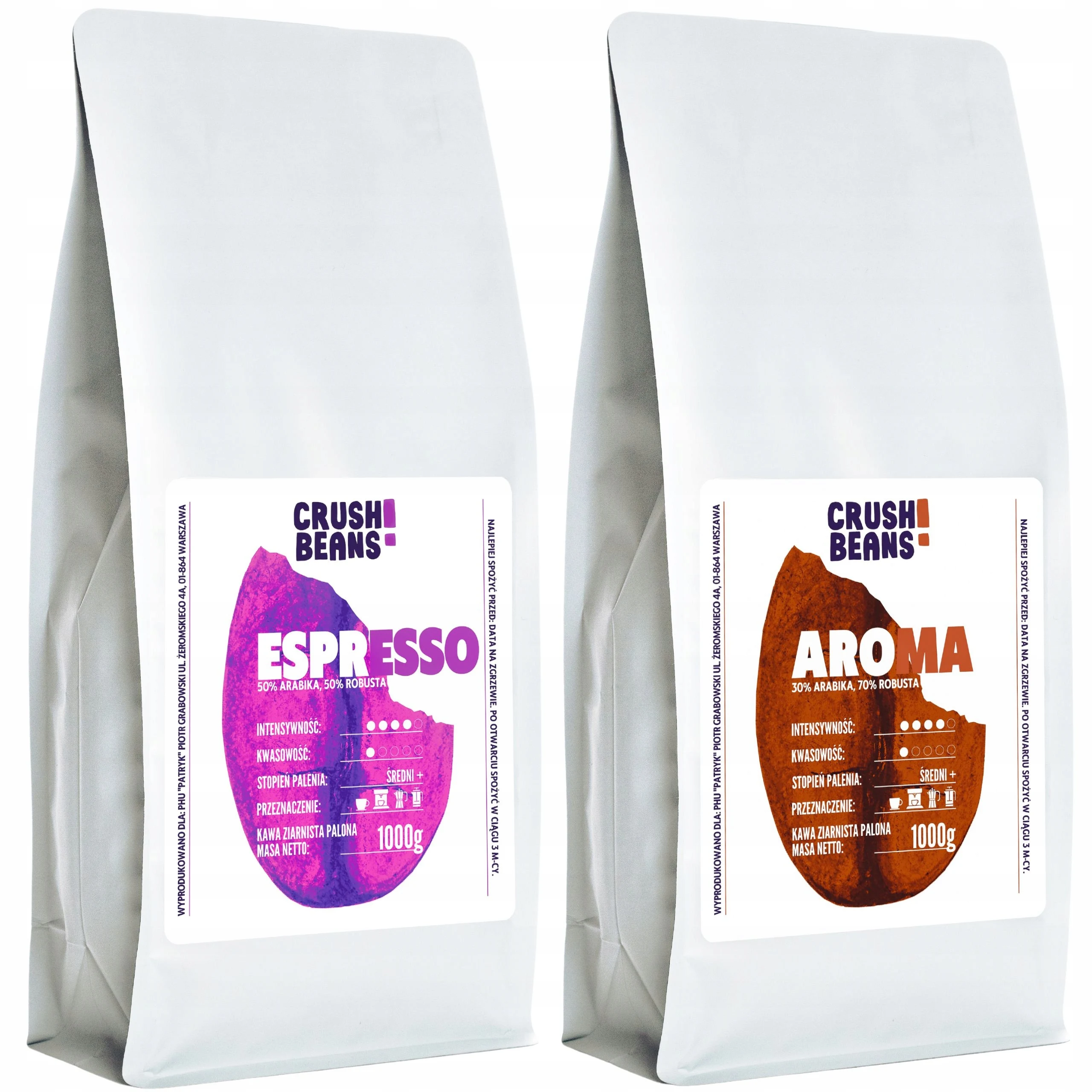 Kawa mielona 2kg ESPRESSO+AROMA Crush Beans MIX