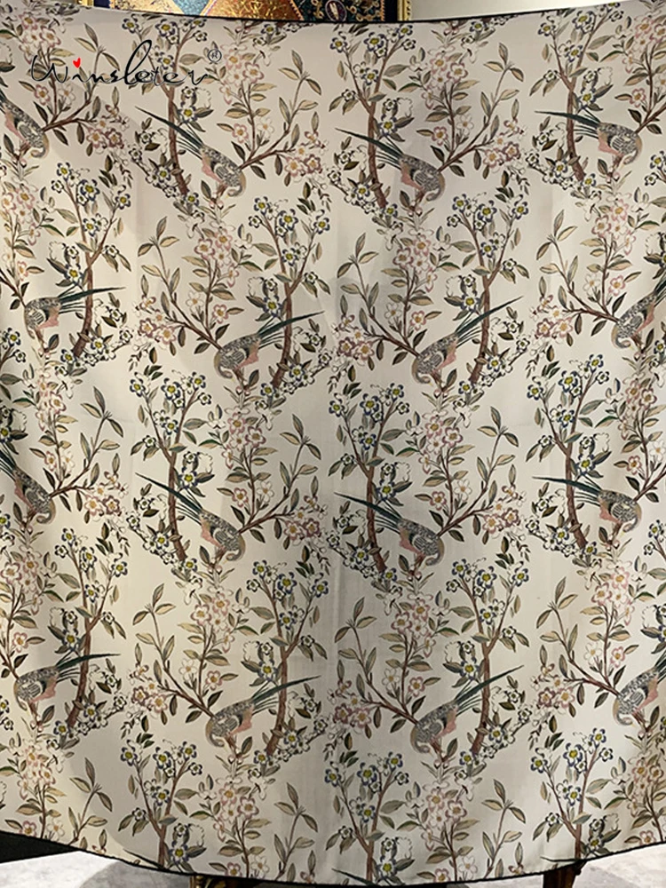 Winsleter-Women 30%Silk 70%Wool Elegant Long Scarf, 135*135CM Printed, Mom Gift Skin-friendly Scarves, 2026 Spring New A61575CC