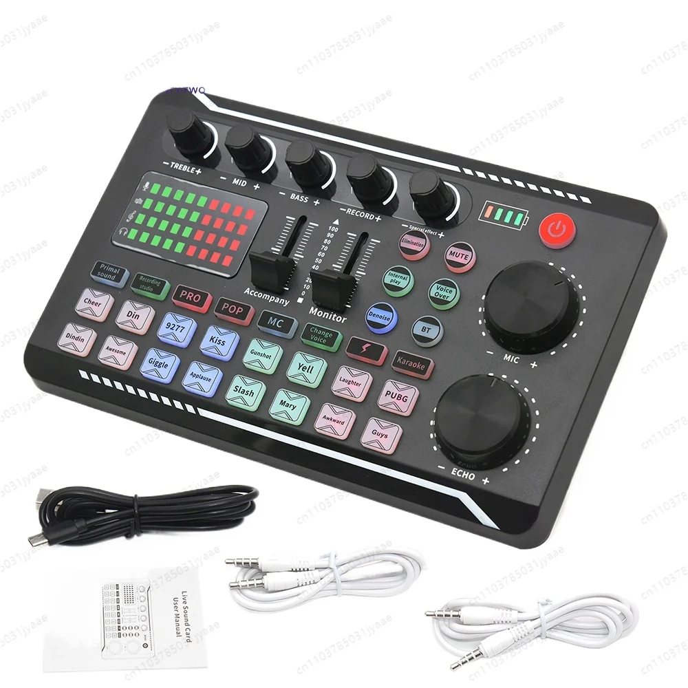 Живая звуковая карта и аудиоинтерфейс с DJ-микшерными эффектами, устройство смены голоса, Bluetooth-совместимый микшер для потоковой пения в реальном времени