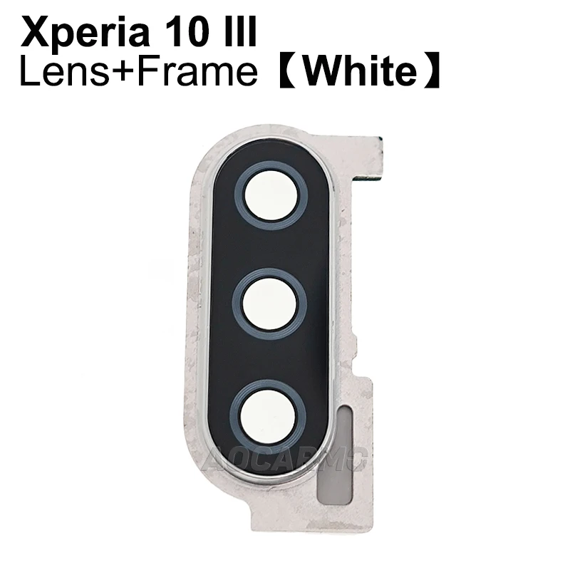 Aocarmo For Sony Xperia 10 III / X10iii MARK3 I4293 XQ-BT52 Rear Back Camera Lens Len Glass With Frame Ring Replacement Part