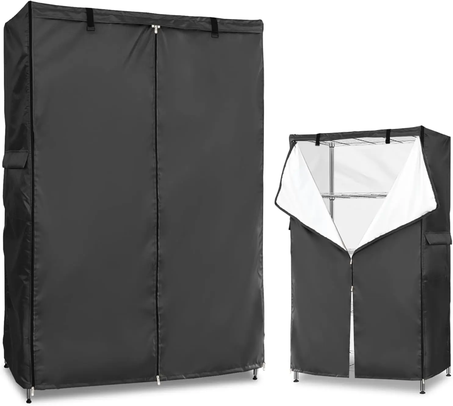 

Heavy Duty 600D Dustproof Waterproof Storage Rack Covers with Zipper for Metal Shelves, 60''W x 24'D x 71''H, Black