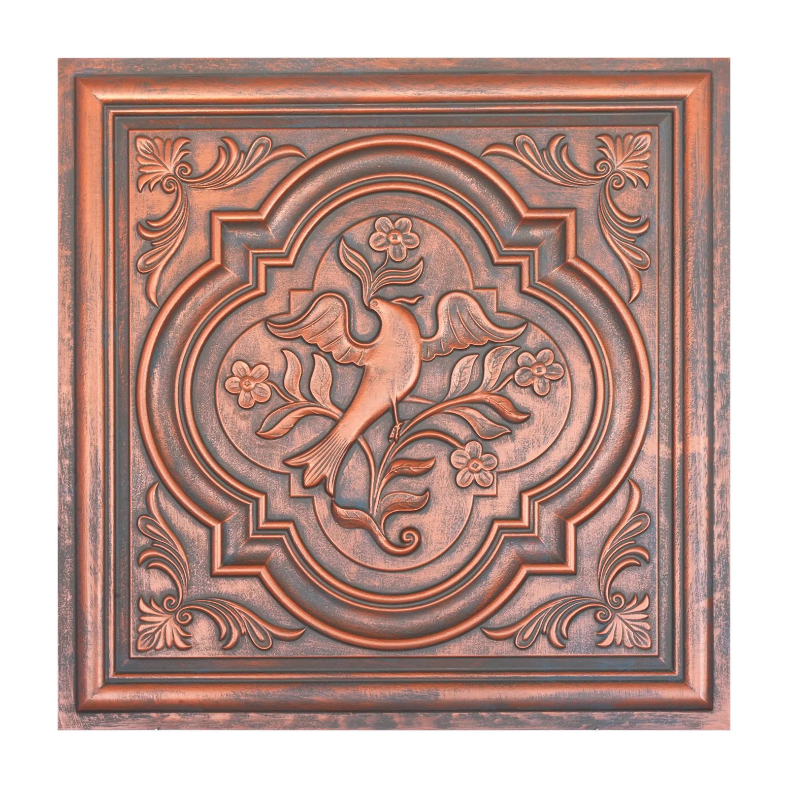 Ceiling tiles faux cafe pub restaurant well ceiling panels PL39 Rustic copper 10tiles/lot