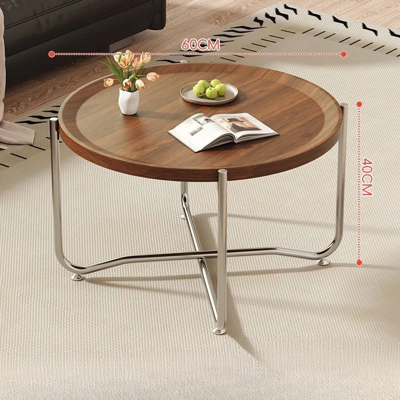 Minimalist Italian living room coffee table small apartment light luxury corner table log tray table double-sided foldable