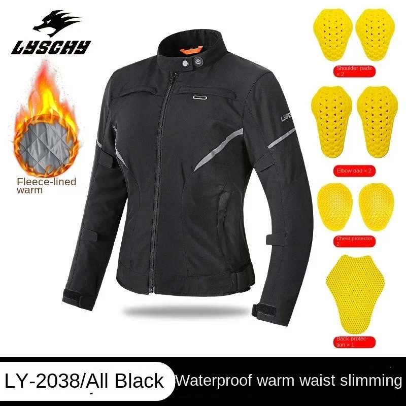 

Lyschy Motorcycle Jacket for Women Winter Waterproof and Warm Removable Thickened Liner Anti-drop Slim Biker Jacket