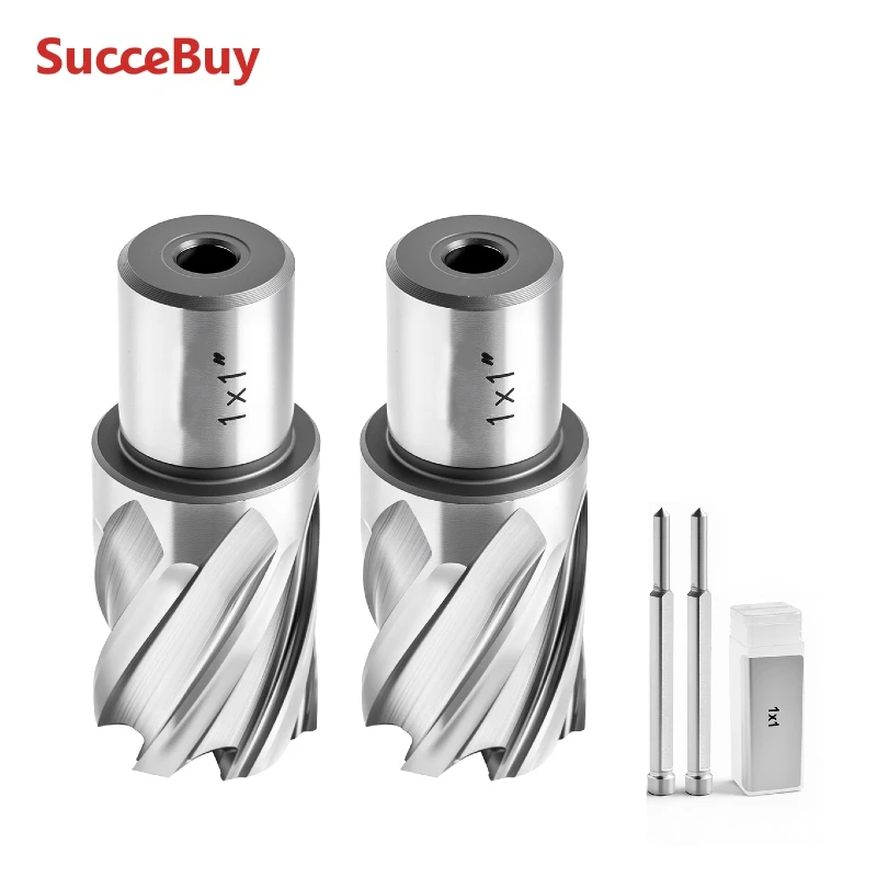 

Набор кольцевых фрез SucceBuy, 4 шт., с хвостовиком Weldon, для магнитных дрелей, глубина резания 1 дюйм, диаметр резания 1 дюйм, HSS, 2 сверла