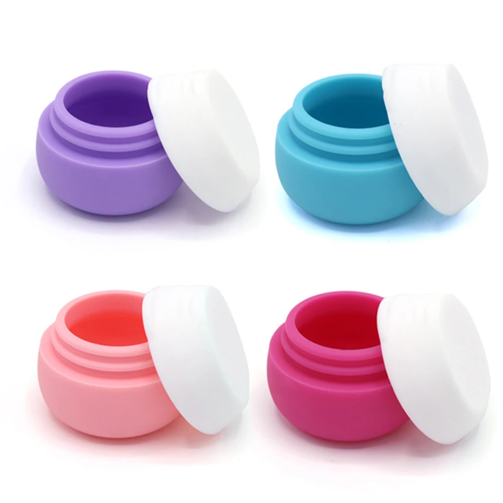 2Pcs Travel Containers for Creams Reusable Leakproof Silicone Bottles Mini Size Portable for Travel Camping Outdoor Use