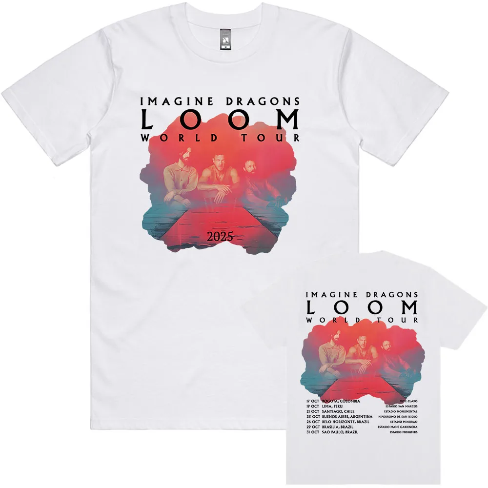 Imagine Dragons loom tour T-shirt manica corta estate magliette in cotone banda di moda stampa grafica T-shirt streetwear magliette larghe