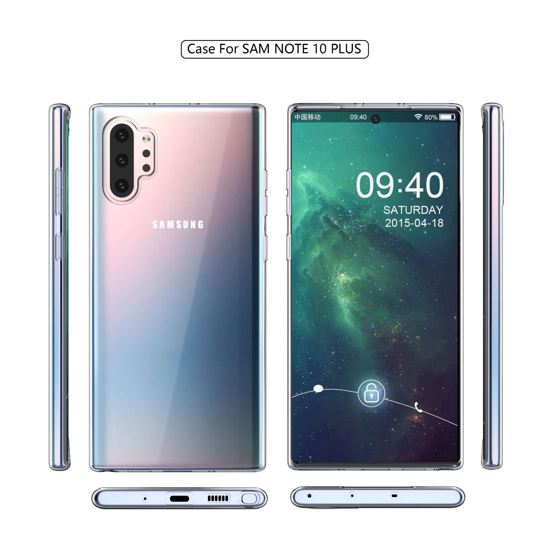 Clear Case for Samsung Galaxy Note 10 Plus Transparent Soft TPU Dropproof Shockproof Phone Case for Samsung Galaxy Note10 Plus