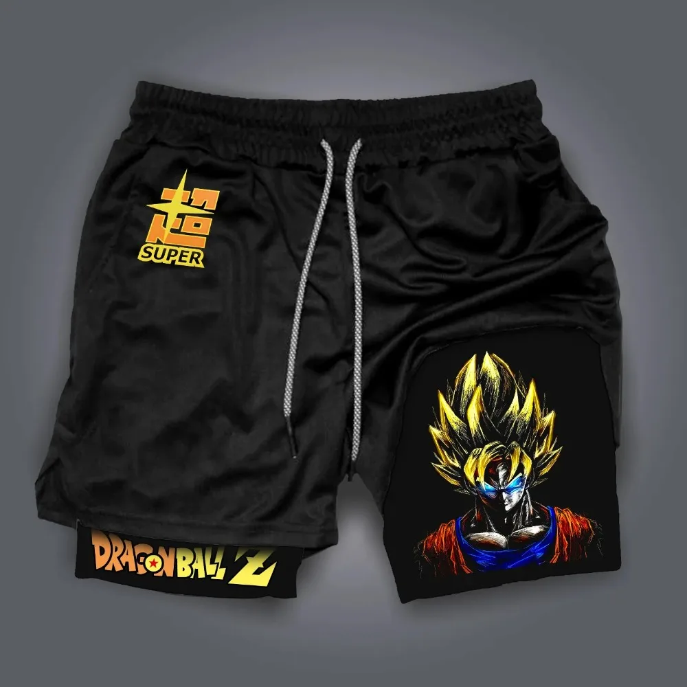 

Dragon Ball Goku Unisex Harajuku Anime Printed 2026 Summer New Product Loose Sports Breathable Quick Drying Double Layer Shorts