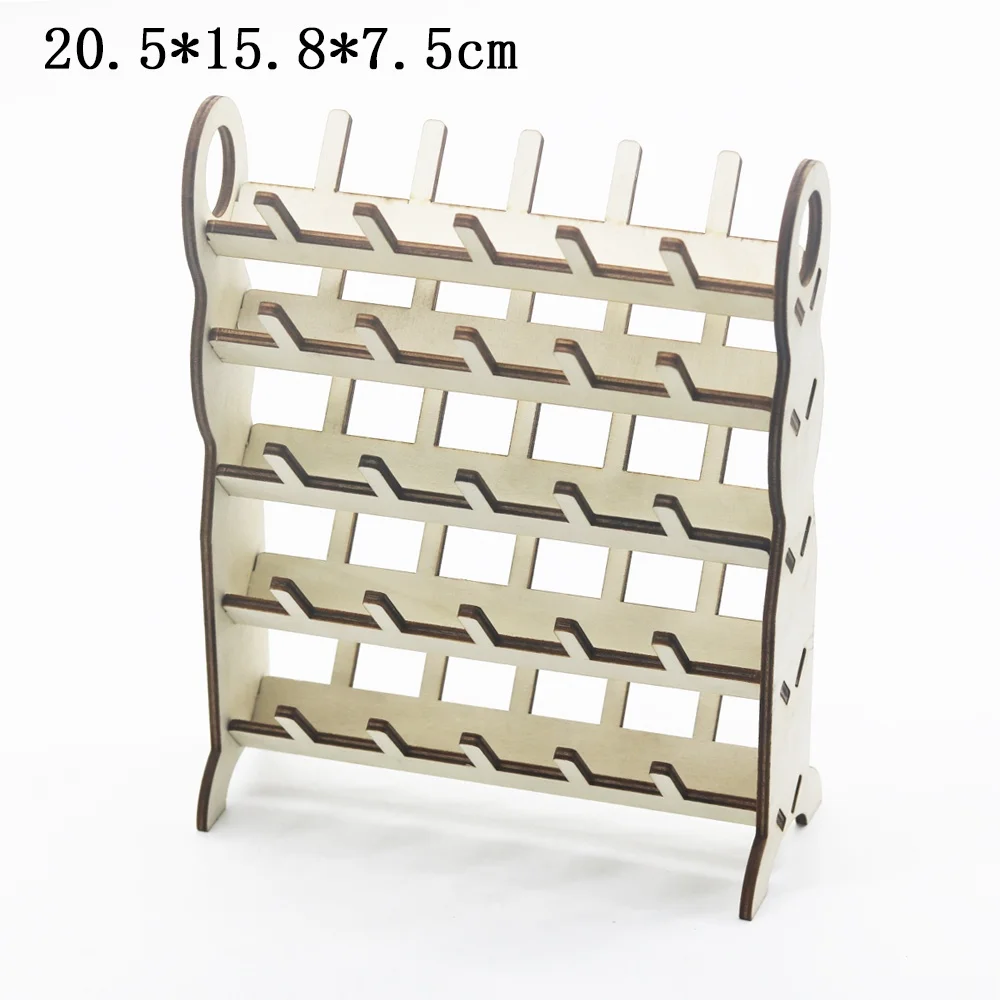 1Pcs Detachable Wooden Thread Holder 50 Spools Sewing Embroidery Thread Rack Organizer Wall Hanging Cones Stand Shelf Tool