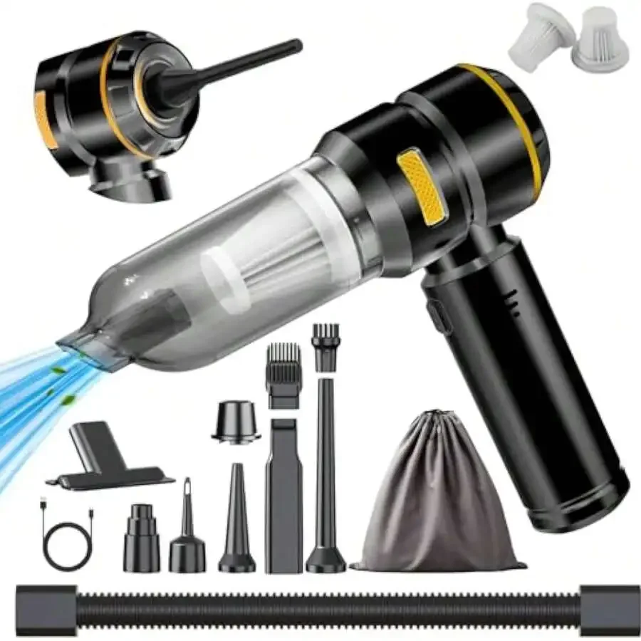 

Car Vacuum Cleaner High Power - 22000PA Portable Cars Vacuum 4 In 1 Compressed Air Duster & Air Blower & Pump Hand Held Vacuum C