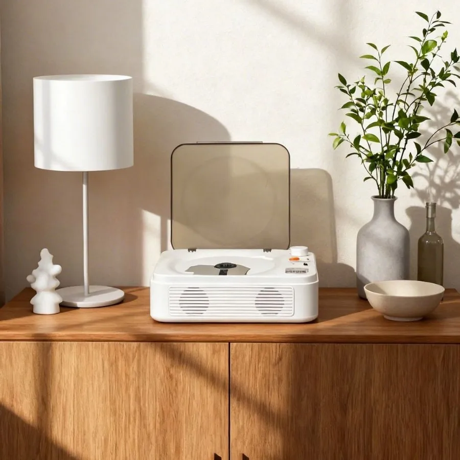 Cross-Border Retro Desktop Portable CD Player, Two-Way Bluetooth & USB Flash Drive Supported,Multifunctional Music Player & Home