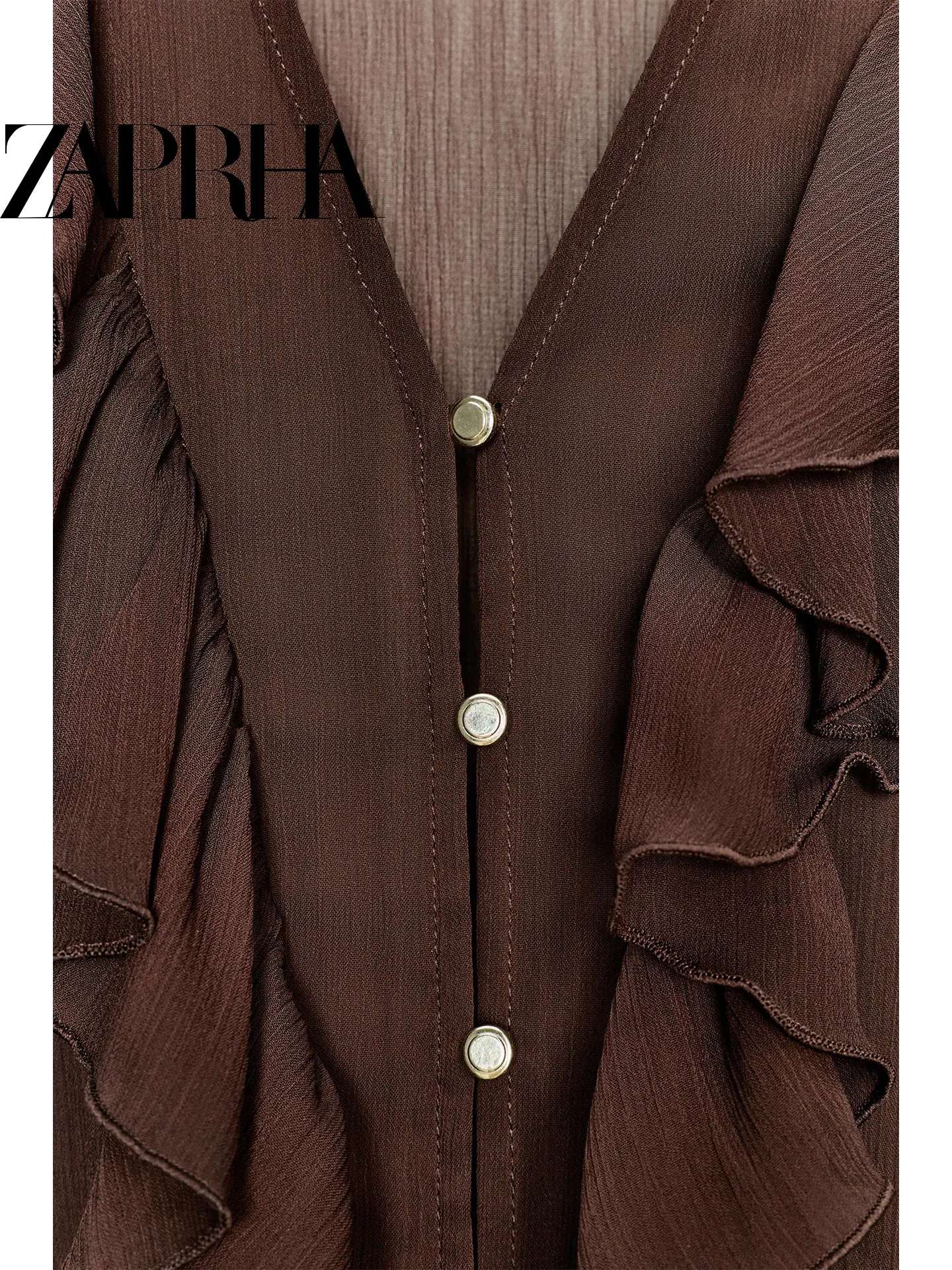 Ele Long Sve V-Ne Midi Dr with Belt Splicing Casual Sle A-Line Skirt for Ladies Autumn Winter New Arrival