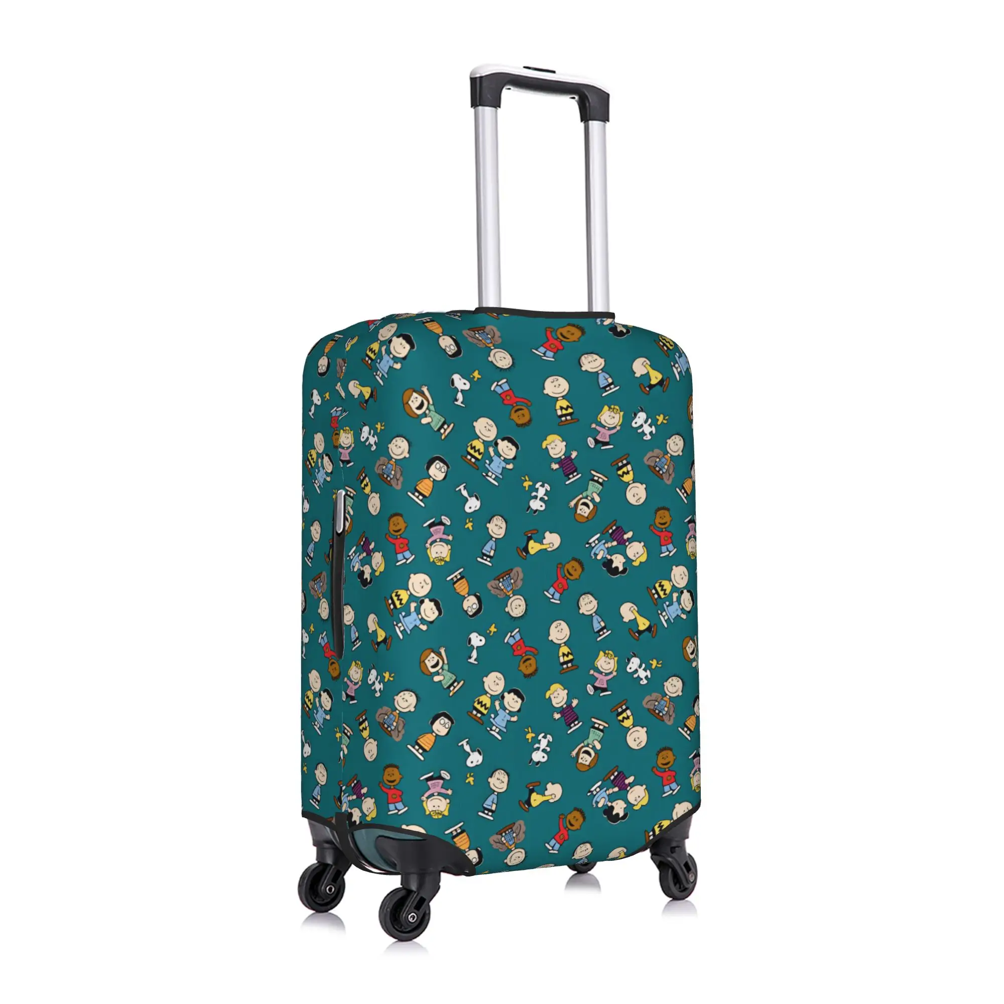 Custom Snoopy Woodstock Charlie Brown  Travel Luggage Cover Washable Lucy van Pelt Suitcase Cover Protector Fit 18-32 Inch