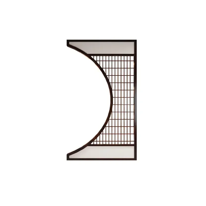 d1 solid wood new Chinese living room moon door antique partition screen round arch bogu frame