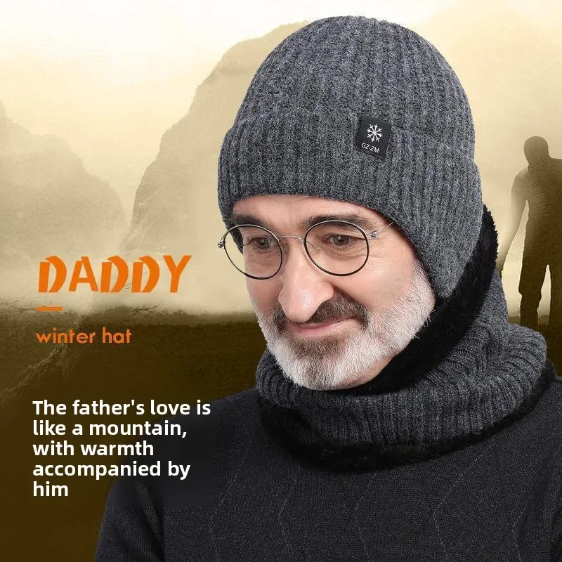 Winter Hat For Men Thick Knitted Wool Beanie With Earflaps Warm Cap For Dad Grandpa Mature Gentlemen Cold Days