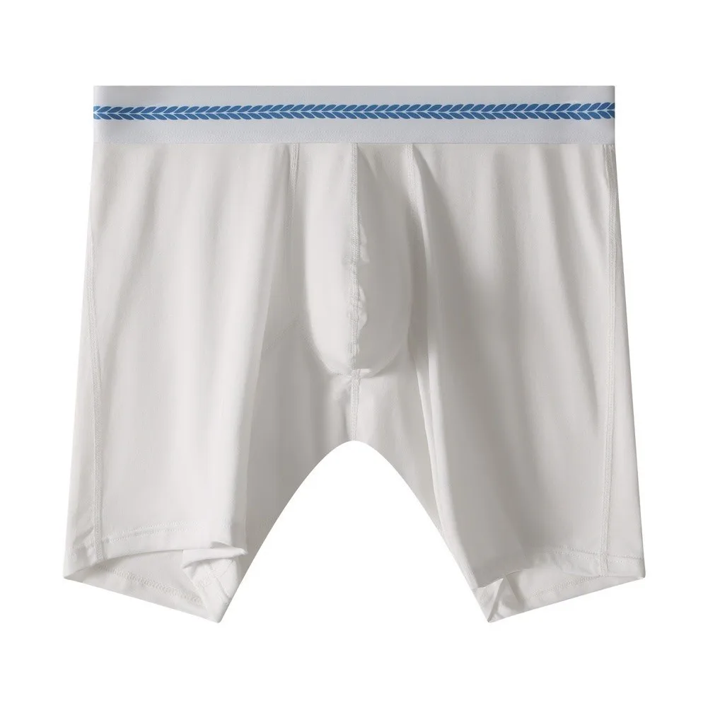 Men Anti-Wear Leg Boxer Shorts Middle Waist Bulge Pouch Sports Underwear Trunks For Breathable Stretch Underpants