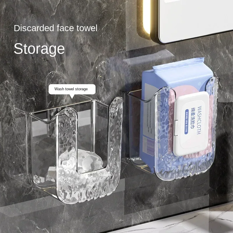 1Pcs Tissue Box Bathroom Non Perforated Wall Mounted Wet Tissue Storage Box with Large Opening and Strong Load-bearing Capacity
