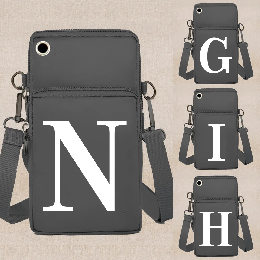 2026 New Mobile Phone Bag Arm Pack Shoulder Bags White Letter Print Card Holder Apple/Huawei/Samsung Universal Cell Phone Packet