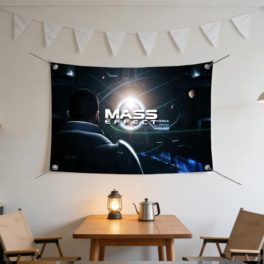 Game SciFi M-Mass Effect RPG Series Flags Specialized for indoor and outdoor home decorations, outdoor camping, and bar parties