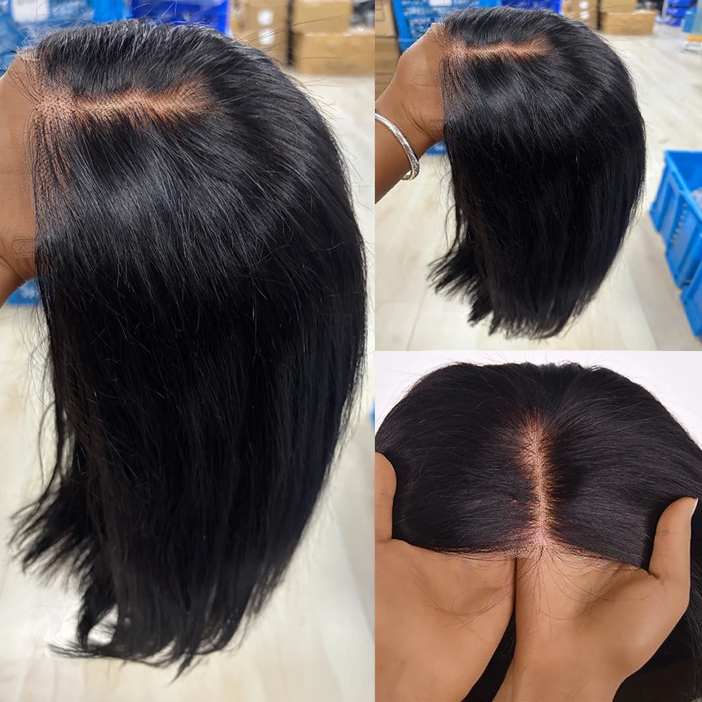 

Straight 13x6 HD Lace Front Wig Brazilian Human Hair 13x4 Glueless Bob Wig Wear and Go Short Bob Pre Plucked For Black Women